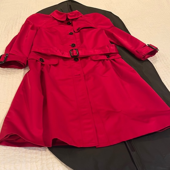 Vintage red satin Burberry jacket size US 10 - Picture 4 of 17